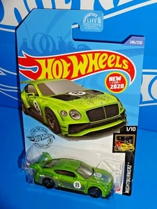 Hot Wheels New For 2020 Nightburnerz #246 2018 Bentley Continental GT3 Green - Picture 1 of 2