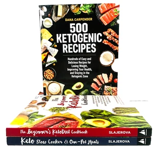 500 Ketogenic Recipes + Beginner's Keto Diet + Slow Cooker One-Pot PB Cookbooks - Picture 1 of 22