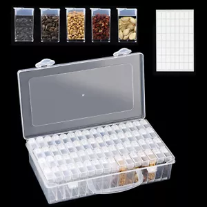 64 Grids Diamond Painting Portable Storage Box Seed Bead Organiser Case AU↜✿ - Picture 1 of 12