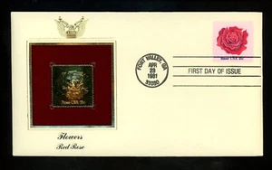 US FDC #1876-1879 PCS / Gold Foil 1981 Fort Valley GA Flowers HC Set of 4 - Picture 1 of 8