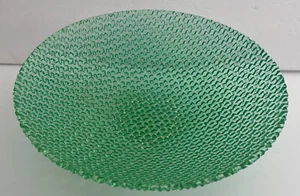 VGC Vtg Mid Century Blue Green Glass Bowl Centerpiece Display 11.5” DIA 3” Tall - Picture 1 of 8
