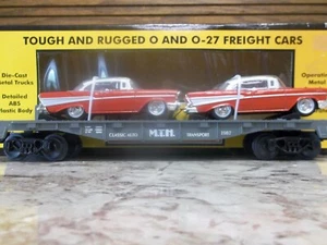 MTH RAIL KING #30-7610 FLAT CAR WITH 2 1957 CHEVYS L/N - Bild 1 von 5
