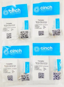 Trompeter Electronics Cinch UPL220-025 BNC Plug Male Pin 75Ohm - QUANTITY OF 4 - Picture 1 of 5