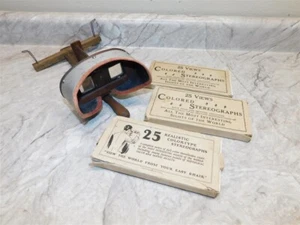 Vintage Wooden Stereoviewer w/3 Packs Full of Viewer Cards - Great Collection - Picture 1 of 7