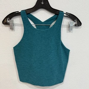 Beyond Yoga Spacedye Focus Cropped Tank Teal Blue Women’s Size Small - Picture 1 of 4