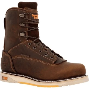 Georgia Boot GB00593 8' Braun Leder AMP LT Keilabsatz Wasserdicht EH Arbeitsstiefel - Bild 1 von 6