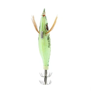 GREEN Luminous Glow In Dark Night Artificial Squid Jig Lifelike Hook AG - Picture 1 of 5