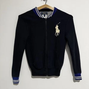 Polo Ralph Lauren Boys Reversible Cotton Knit Jacket Size M 10-12 Yrs Grey Blue - Picture 1 of 10