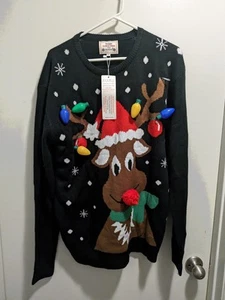 Suéter de Navidad Daisysboutique para Hombres Grande Reno Iluminado Novedad Vacaciones Li - Imagen 1 de 10