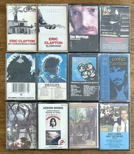12 Classic Rock Cassettes, Used, Bob Dylan, George Harrison, Jackson Browne, Etc - Picture 1 of 1