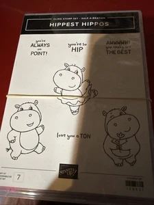 Stampin Up Rentner Cling Acryl HIPPEST HIPPOS Ballett Love You On Point - Bild 1 von 3