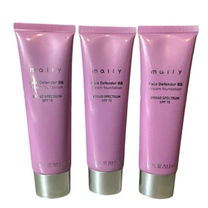 Lot of 3 Mally Face Defender BB Cream Foundation SPF 15 - TAN - 1.8 oz ea NEW - Picture 1 of 2