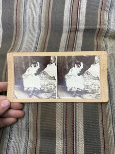 Vintage WEBSTER & ALBEE Stereoansicht DER VERGEBENDE Mann & Frau küssen romantisch - Bild 1 von 4