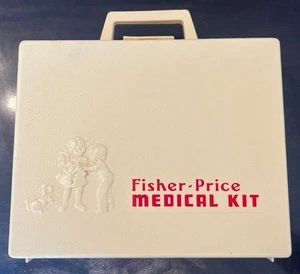 1977 Vintage Fisher Price Doctor Medical Kit Complete Set w Red Lettering #936 - Photo 1 sur 8
