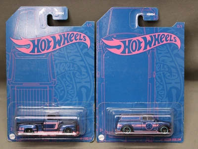 PICKUP FORD HOT WHEELS 2022 ROSA Y AZUL AUSTIN Y '49 COMO NUEVA EN TARJETA * Foto 1 de 3