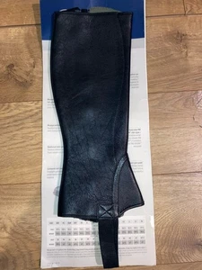 1 Single Ariat Breeze Half Chaps Schwarz Leder XS Waschbar Reitsport Neu - Bild 1 von 12