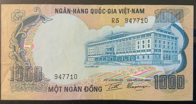 1972 SOUTH VIETNAM PAPER MONEY - 1,000 DONG BANKNOTE! - Image 1 of 2