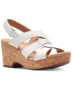 Clarks Giselle Beach Women's Shoes White Leather : 7 B - Medium - Picture 1 of 5