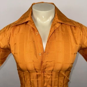 Vintage 60s Union Shirt Wash and Wear Tunic Button Up MCM Mod Disco Mens Small - Picture 1 of 13