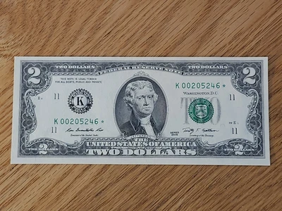 2009 $2 "STAR NOTE" DALLAS DISTRICT UNC/GEM K00205246* 512K RUN 2 OF 3 CONS SER - Image 1 of 4