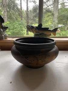 Royal Haeger Vtg Mid Century Modern MCM Brown Earth Wrap Planter Pot 10” Bowl - Picture 1 of 9