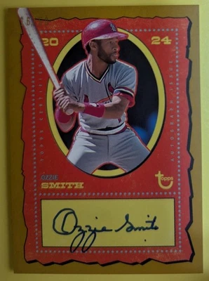 2024 Topps Brooklyn Collection Ozzie Smith ouro autografado/50 - Imagem 1 de 2