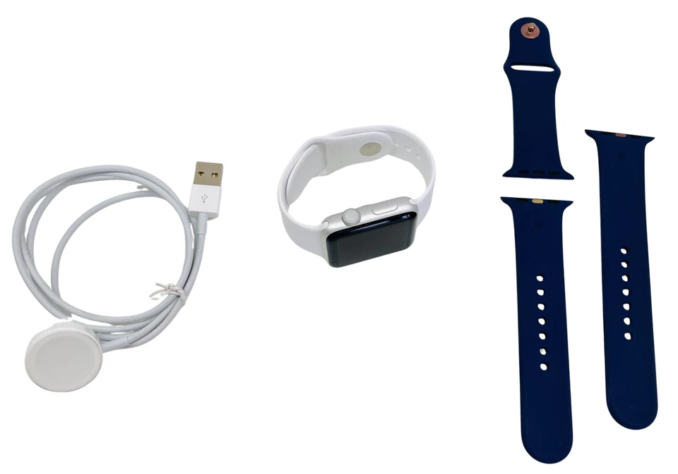 Apple Watch Series 2 42mm Aluminumgehäuse Silber A1758 mit extra Sportarmband - Bild 1 von 1