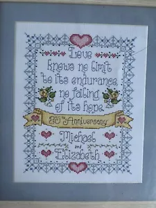 25th Anniversary Cross Stitch Kit NIP 8x10 Love Knows No Limits - Picture 1 of 6