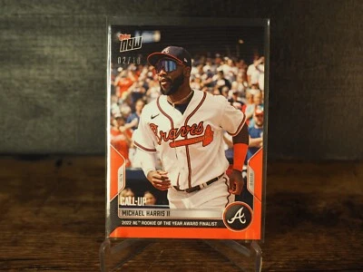 2022 TOPPS NOW OS-8 MICHAEL HARRIS II RC ROY AWARD FINALIST Red parallel 2/10 - Image 1 of 2