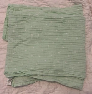 Cloud Island Baby Blanket Elephants Muslin White Green Dots Cotton Swaddle Lovey - Picture 1 of 2