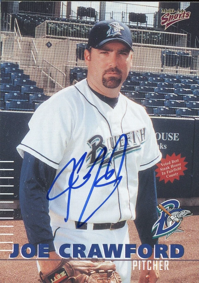 2000 Bridgeport Bluefish JOE CRAWFORD Signed Card autograph AUTO METS BREWERS - Image 1 of 1