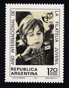 Argentina 1974 MNH Stamp Michel nº 1202 International Year of young philatelists - Picture 1 of 1