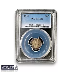 1913 Barber Dime (*Certified MS63 by PCGS*) - Toned - Picture 1 of 4
