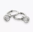 Monica Vinader Diamond Essential Huggie Earrings in Silver 