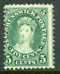 Canada 1860 New Brunswick 5¢ Yellow Green Scott #8 Mint B353 - Picture 1 of 6