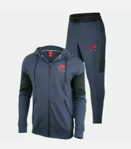 Nike Air Męski dres Polar Bluza z kapturem Joggery Spodnie dresowe Bluza z kapturem Spodnie Nowe granatowe