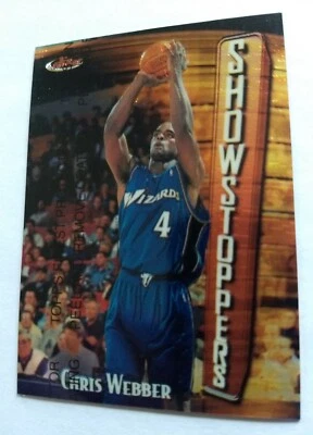 CHRIS WEBBER, 1997-98 TOPPS FINEST SHOWSTOPPERS #259 w/ FILM, WIZARDS - Image 1 of 4