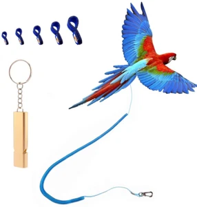 Parrot Bird Harness Leash Anti-Bite Outdoor Blue Flying Training Rope with 5P... - Picture 1 of 1