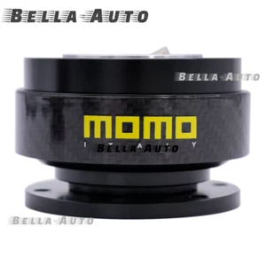 MOMO Black Carbon Fibre Steering Wheel Quick Release Hub Adapter Snap Boss Kit - Bild 1 von 12