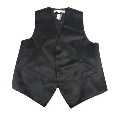 Robert Talbot Protocol Men Black Satin Silk Formal Vest Sleeveless Sz S New - Image 1 of 4