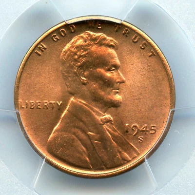 1945-S Lincoln Cent NGC PCGS MS67+RD, CAC Approved, Registry Coin! - Image 1 of 3