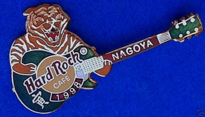 NAGOYA BENGAL TIGER GREEN GIBSON LES PAUL GUITAR 1998 Hard Rock Cafe PIN - Imagen 1 de 1