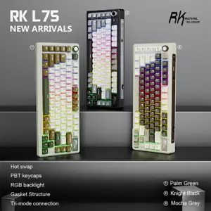 Tastiera meccanica RK ROYAL KLUDGE L75 RGB 2,4 Ghz/BT/Wired Gaming Keyboard - Foto 1 di 43