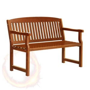 Gardeon Outdoor Garden Bench Wooden 2 Seater Lounge Chair Patio Furniture Brown - Picture 1 of 8
