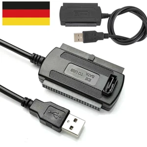 USB auf IDE + SATA Adapter für 2,5" & 3,5" HDD SSD Festplatten Festplatte DE - Bild 1 von 10