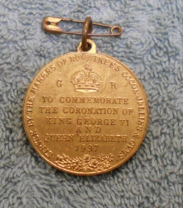 #D446.  ROWNTREES  COCOA & CONFECTIONERY  1937  CORONATION GEORGE VI  MEDAL - Bild 1 von 2