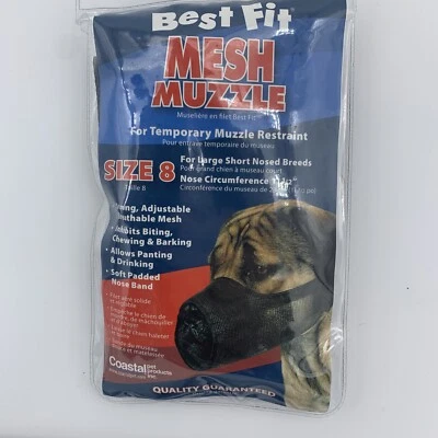 Hocico de malla costera*talla 8*razas grandes de nariz corta*sujeción temporal del hocico Foto 1 de 3