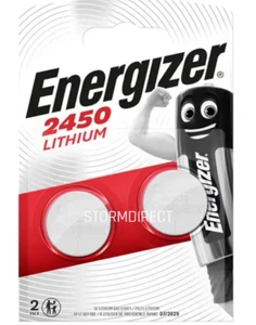 2 x Energizer CR2450 3V Lithium Coin Cell Battery 2450 DL2450 Expiry 2033 - Picture 1 of 1