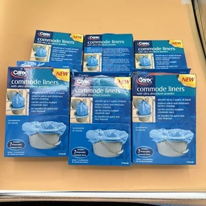 Carex Commode Liners P709-00 - 7 Liners per pack X 6 PACKS - Picture 1 of 2
