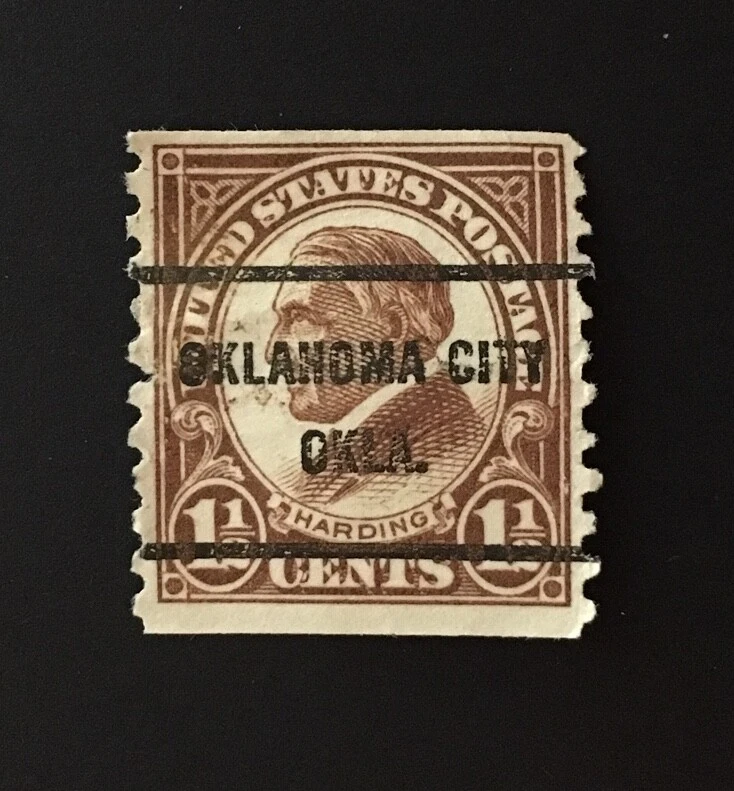 Oklahoma City, Oklahoma Precancel - 1½ cents Harding Coil - U.S. #598 - OK - Image 1 of 1